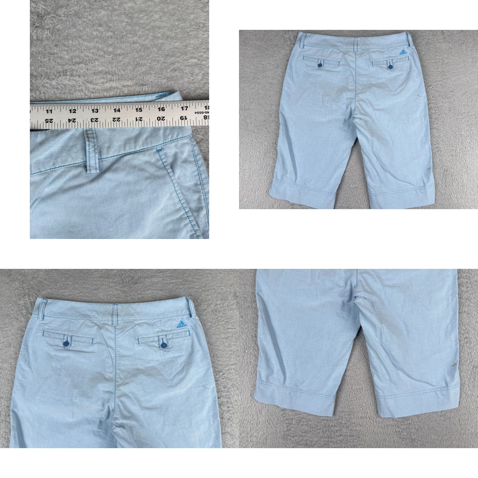 Adidas Adidas Shorts Womens 10 Blue Cotton Polyester Blend Casual Activewear Golf Hiking Size 32" / US 10 / IT 46 - 9 Thumbnail