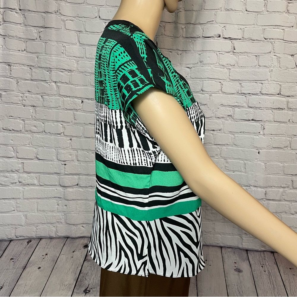 Other Un Jour Ailleurs Button Front Green Black Top Size 1 US S Size S / US 4 / IT 40 - 3 Thumbnail
