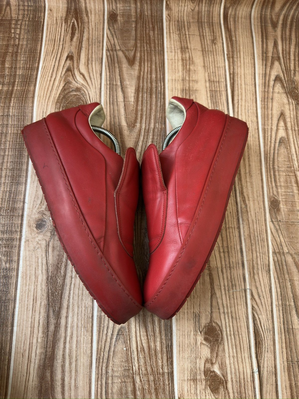 Maison Margiela Maison Martin Margiela Red Leather Sneakers Size US 9 / EU 42 - 4 Thumbnail