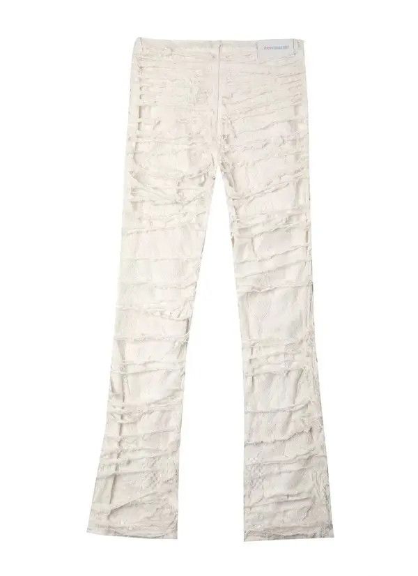 VIBE Trendy lace multi-layer ruined heavy industry white jeans Size US 30 / EU 46 - 4 Thumbnail