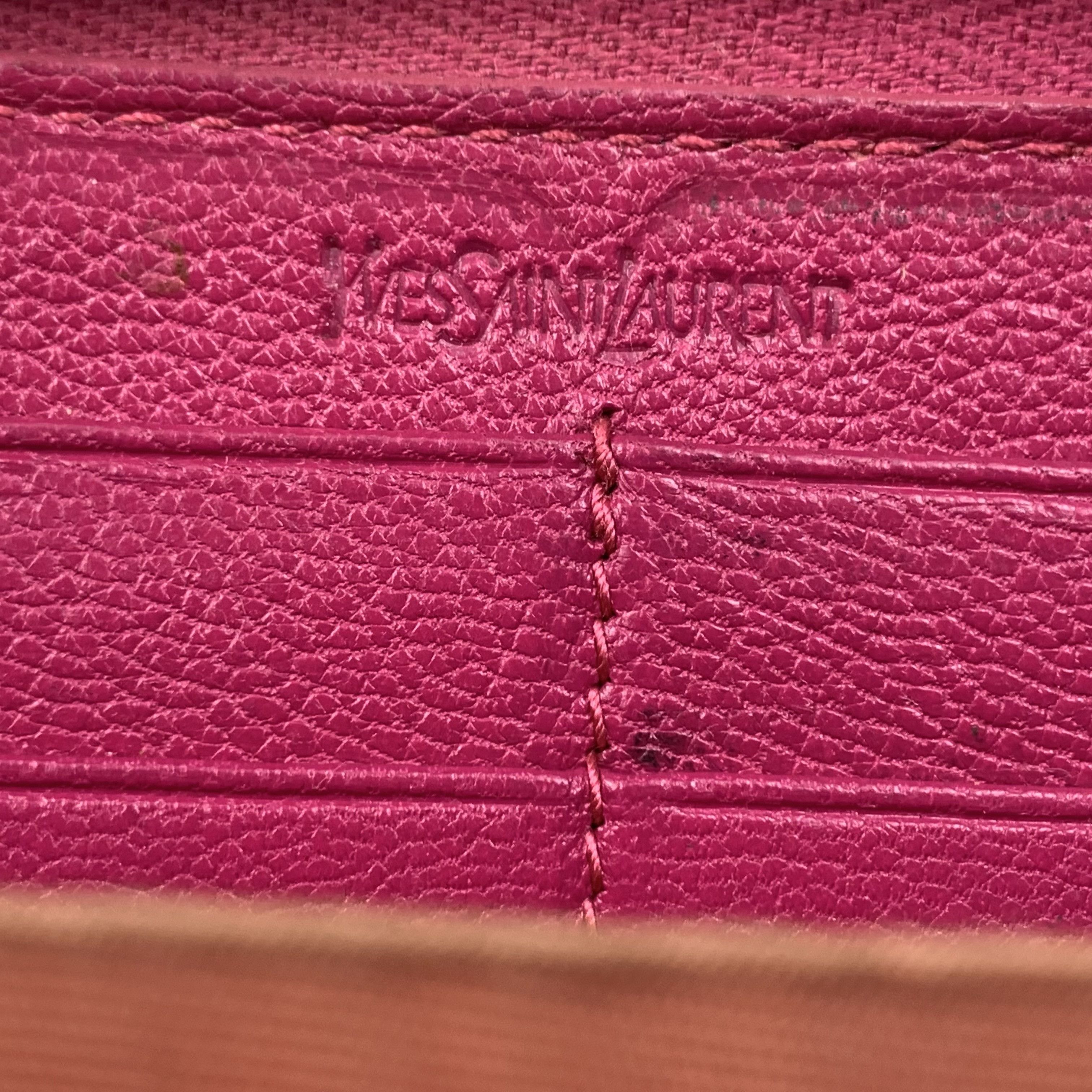 Yves Saint Laurent Yves Saint Laurent - Leather pink wallet Size ONE SIZE - 7 Thumbnail