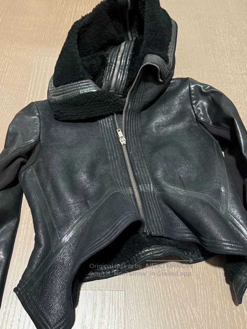 Rick Owens Rick Owens Hooded Leather Jacket. Size US M / EU 48-50 / 2 - 2 Thumbnail