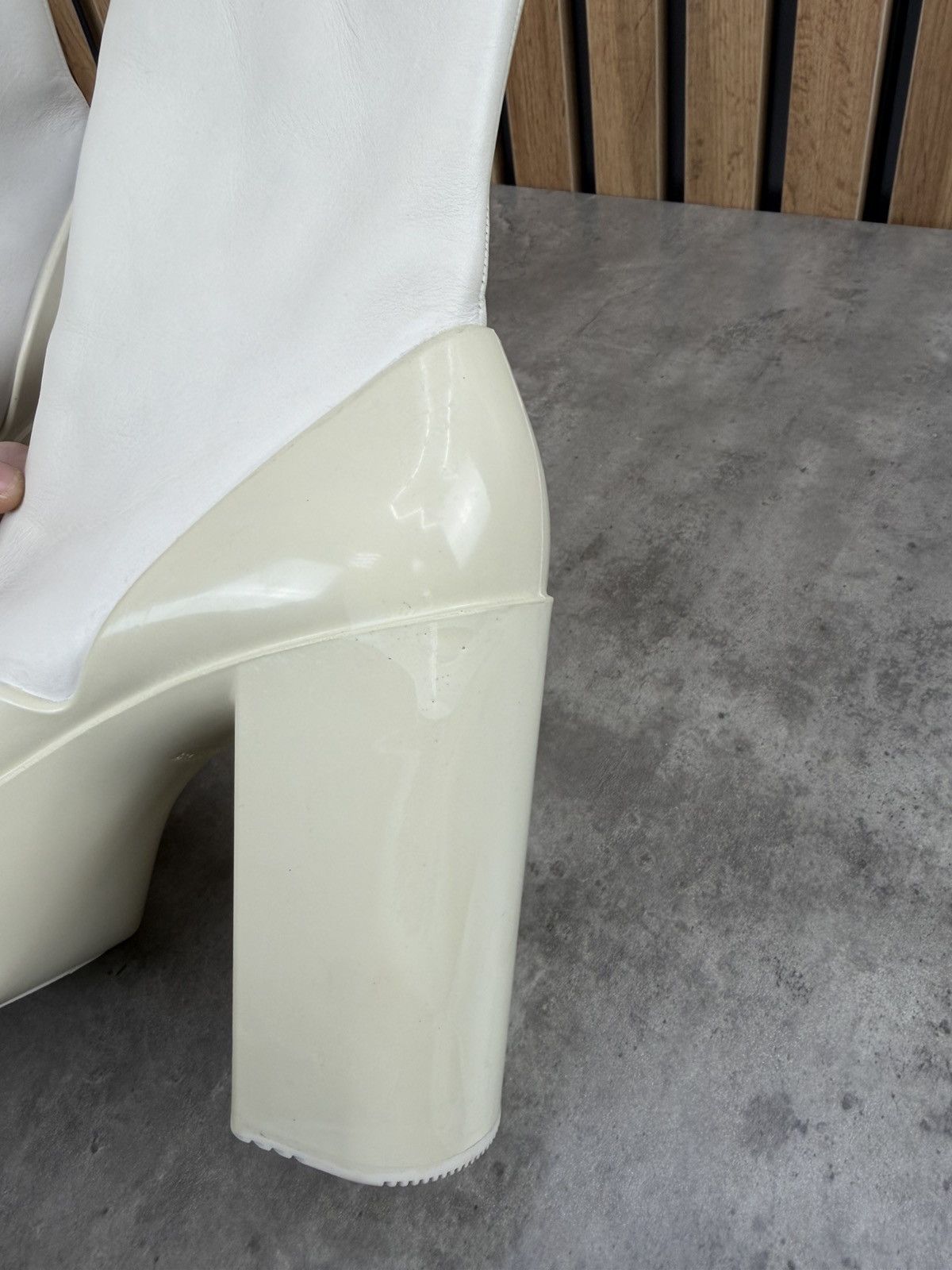 Peter Do at.kollektive x Peter Do Leather Platform Ankle Boots White Size US 10 / IT 40 - 12 Thumbnail