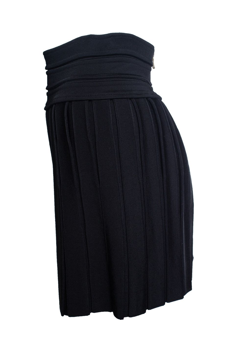 Balmain Balmain, pleated body con skirt in black Size 27" / US 4 / IT 40 - 4 Thumbnail