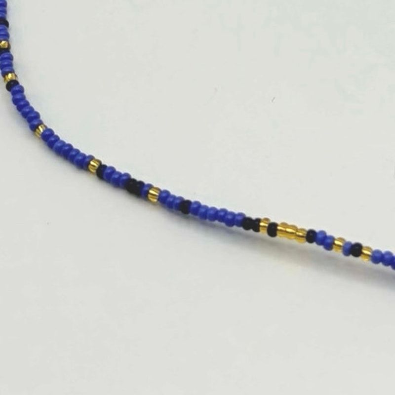 Other Blue & Gold Beaded Necklace Size ONE SIZE - 2 Thumbnail