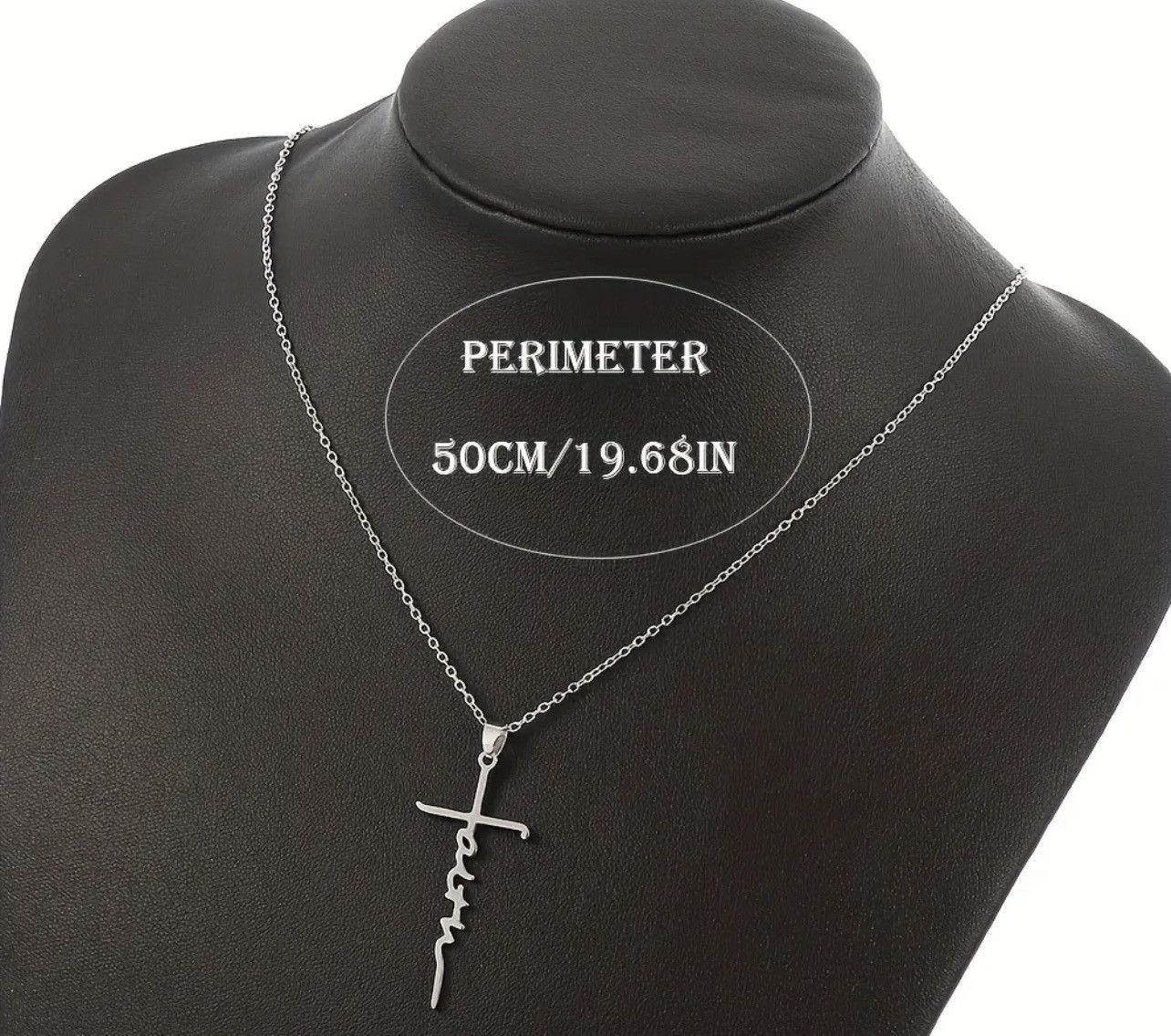Other New Stainless Steel Silver Faith Cross Christian Necklace Size ONE SIZE - 1 Thumbnail