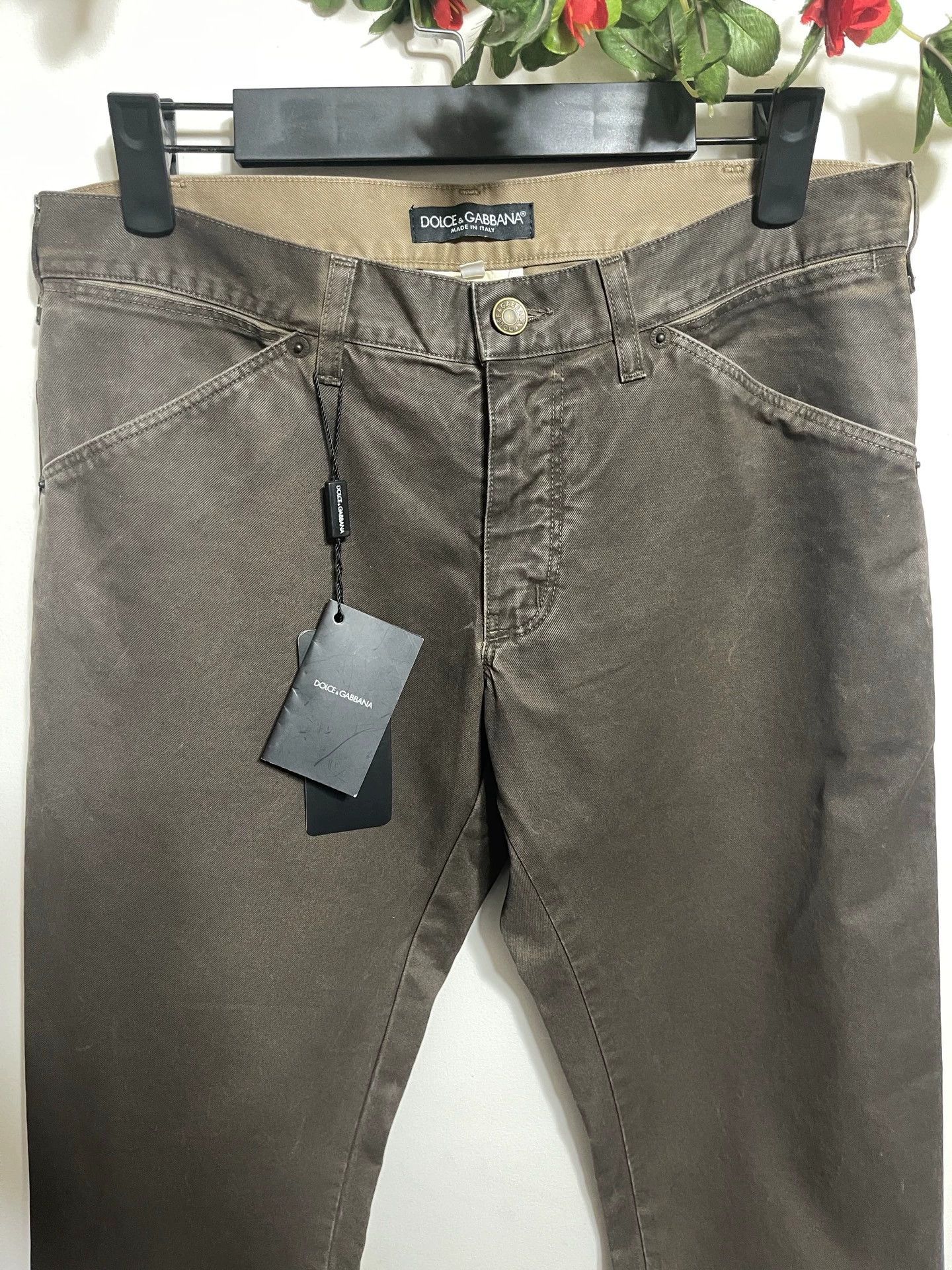 Dolce & Gabbana DG low-rise slim acid wash brown pants 44 Size US 28 / EU 44 - 3 Thumbnail