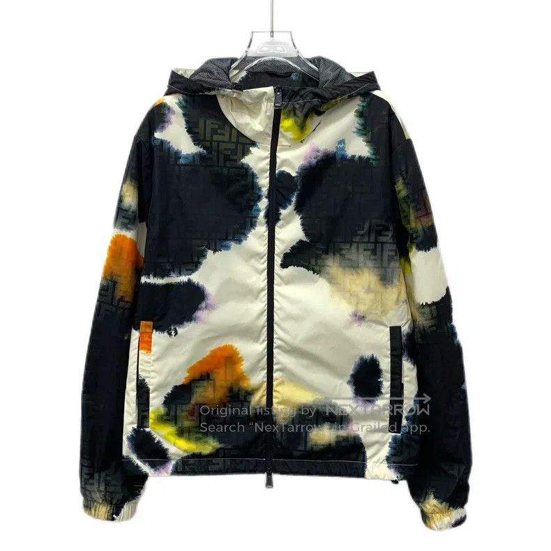 Fendi Fendi Black splatter logo lettering full print hooded long Size US S / EU 44-46 / 1 - 1 Thumbnail
