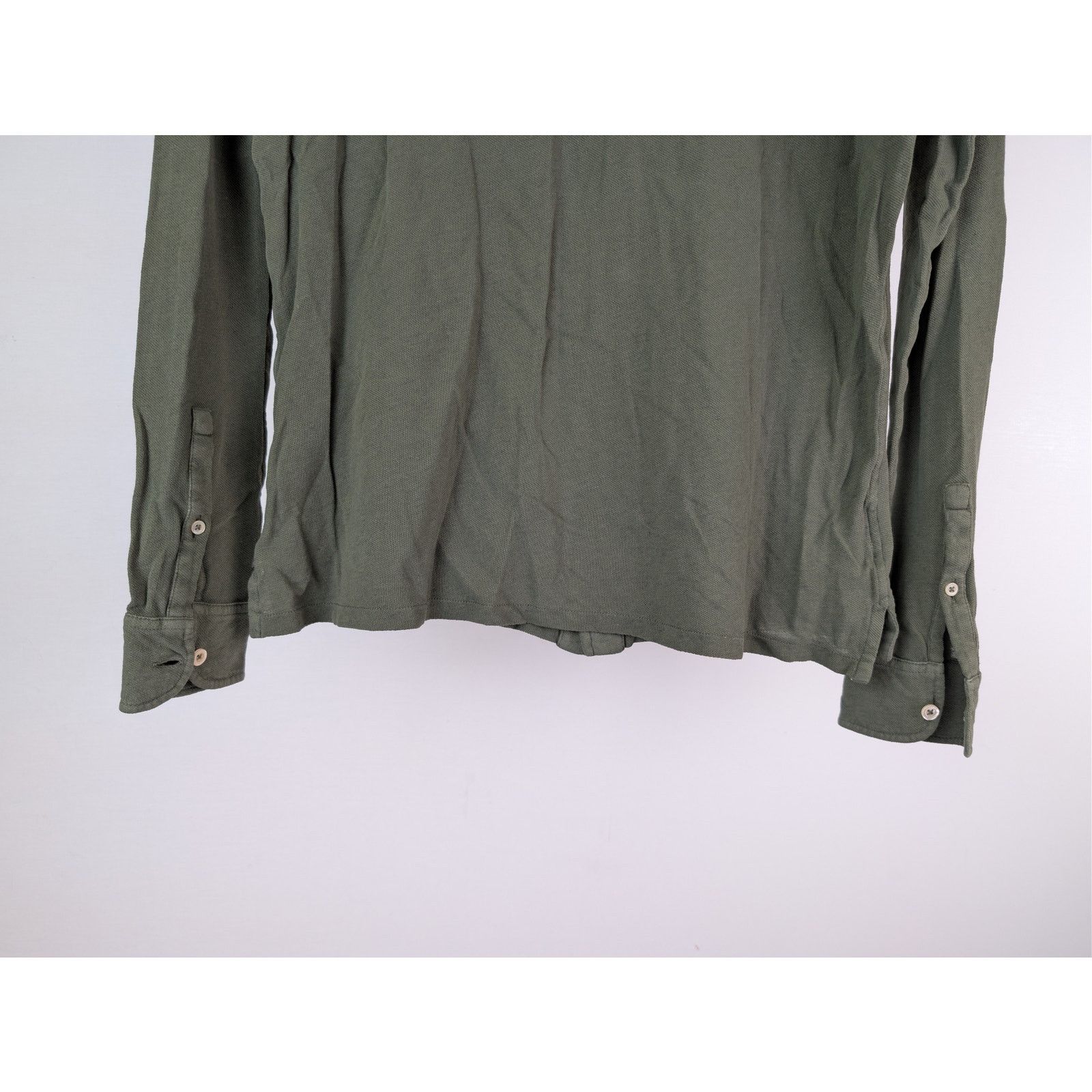 Boglioli o1rshd1 CC20 Cotton French Collar Shirt in Dark Green Size US S / EU 44-46 / 1 - 12 Thumbnail