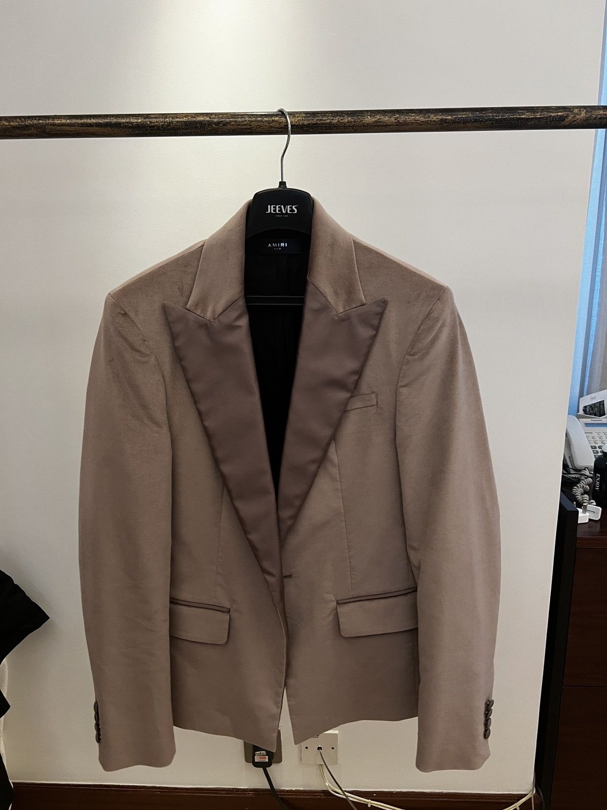 Amiri Amiri Beige Velvet Blazer Size 48R - 2 Thumbnail