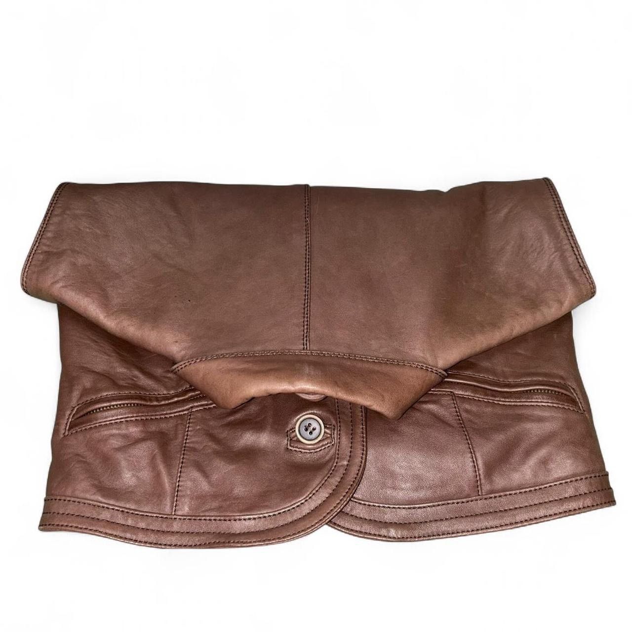 Versace Gianni Versace 80s Rare Vintage Brown Biker leather vest Size ONE SIZE - 7 Thumbnail