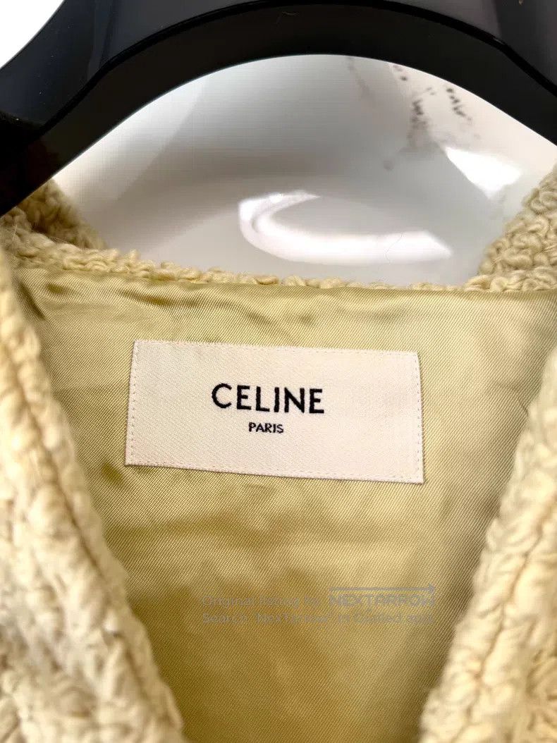 Celine CELINE White Knit Coat Jacket Size XS / US 0-2 / IT 36-38 - 2 Thumbnail