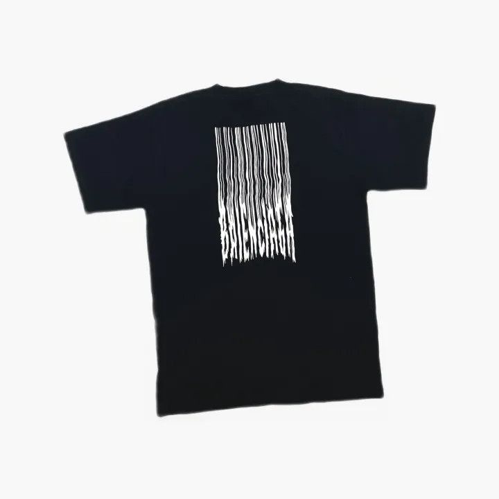 Balenciaga Balenciaga Black Printed Cotton T-Shirt 0079-2507 Size L / US 10 / IT 46 - 3 Thumbnail