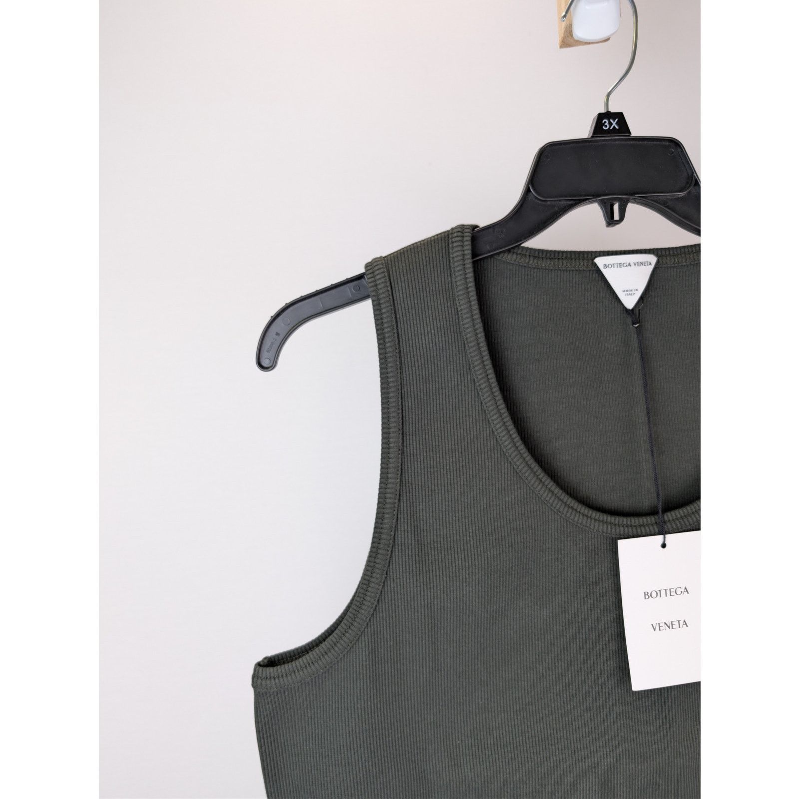 Bottega Veneta o1rshd1 Stretch Cotton Rib Tank Top in Dark Green Size US XL / EU 56 / 4 - 6 Thumbnail