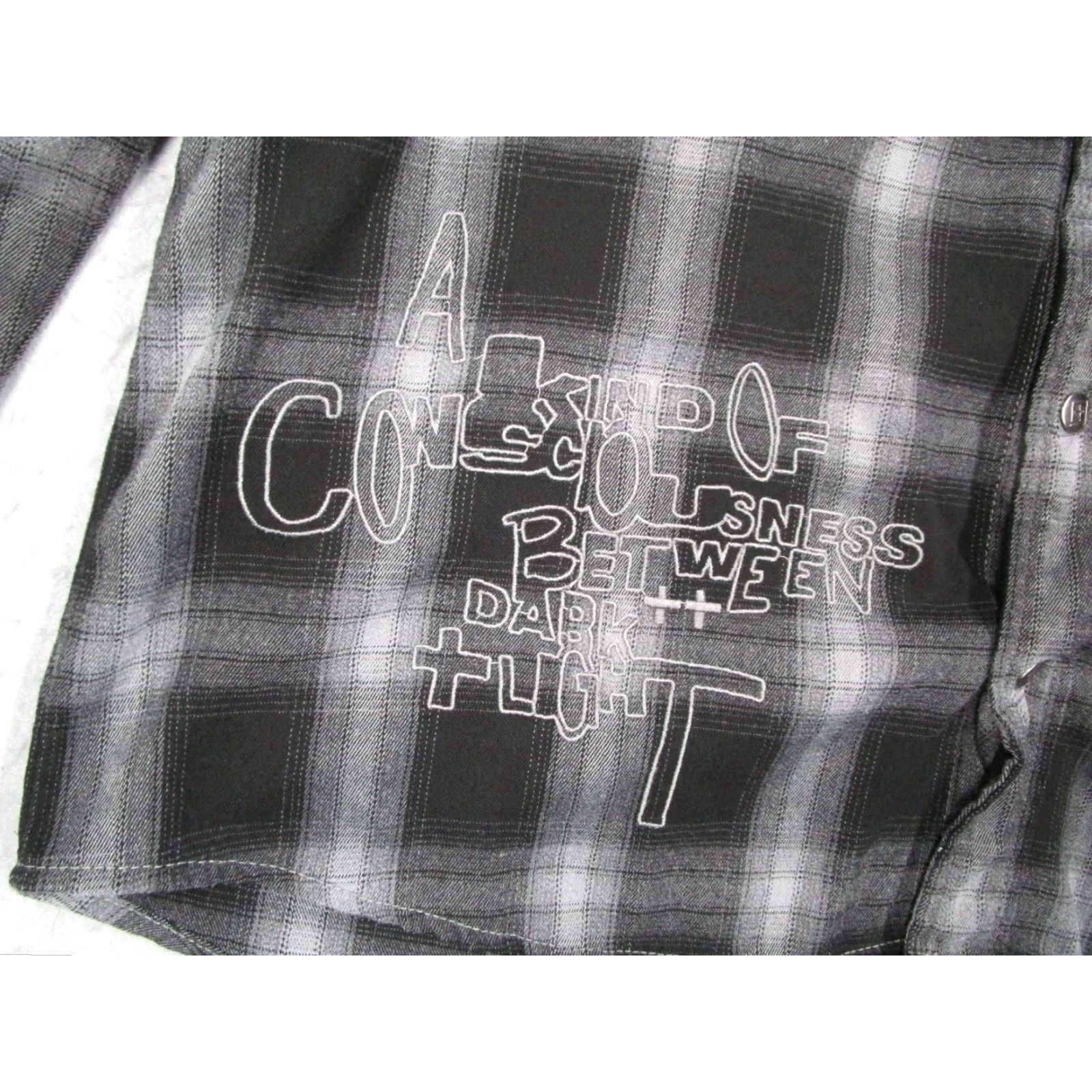 Ksubi Ksubi Shirt Mens XL Gray Plaid Snap Front Flannel Consciousness - Button-Up, Regular Fit, Long Sleeve, Cozy Jeans, Casual, Workwear, Subbrand: ksubi Size US XL / EU 56 / 4 - 4 Thumbnail