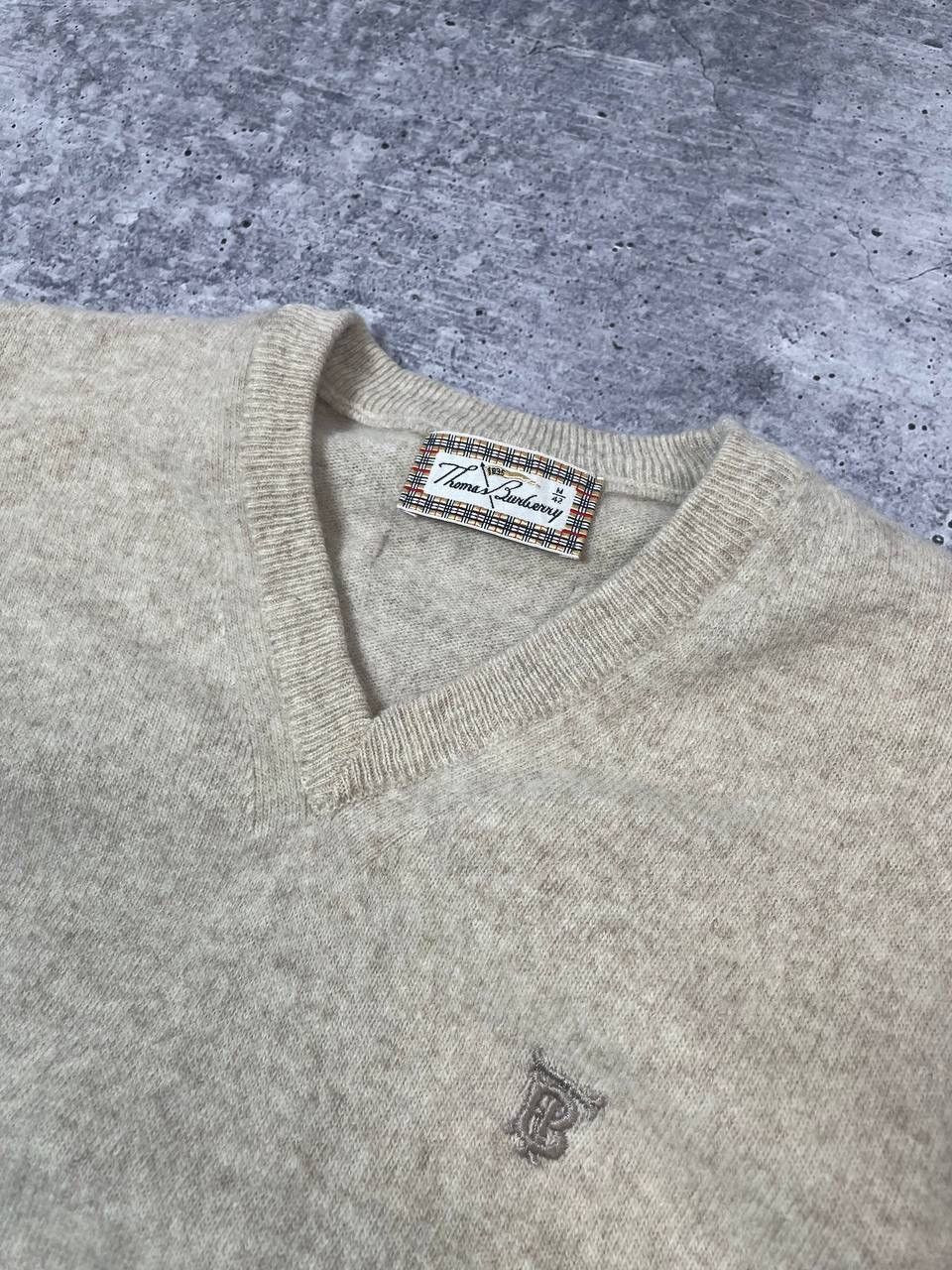 Burberry Vintage Thomas Burberry Logo V Neck Wool Sweater Vest Size US M / EU 48-50 / 2 - 4 Thumbnail