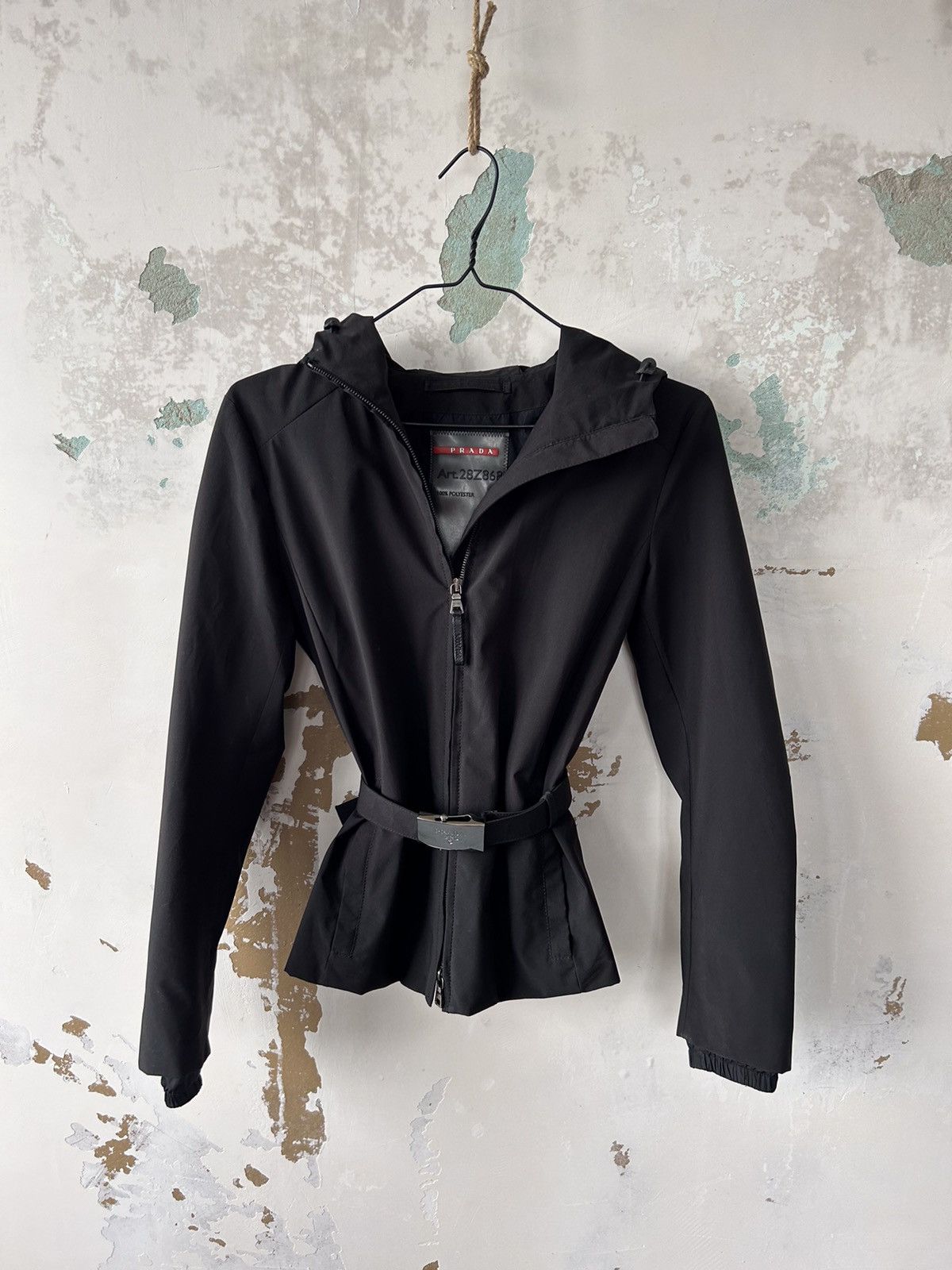 Prada PRADA NYLON GORE TEX JACKET WITH BELT | Grailed