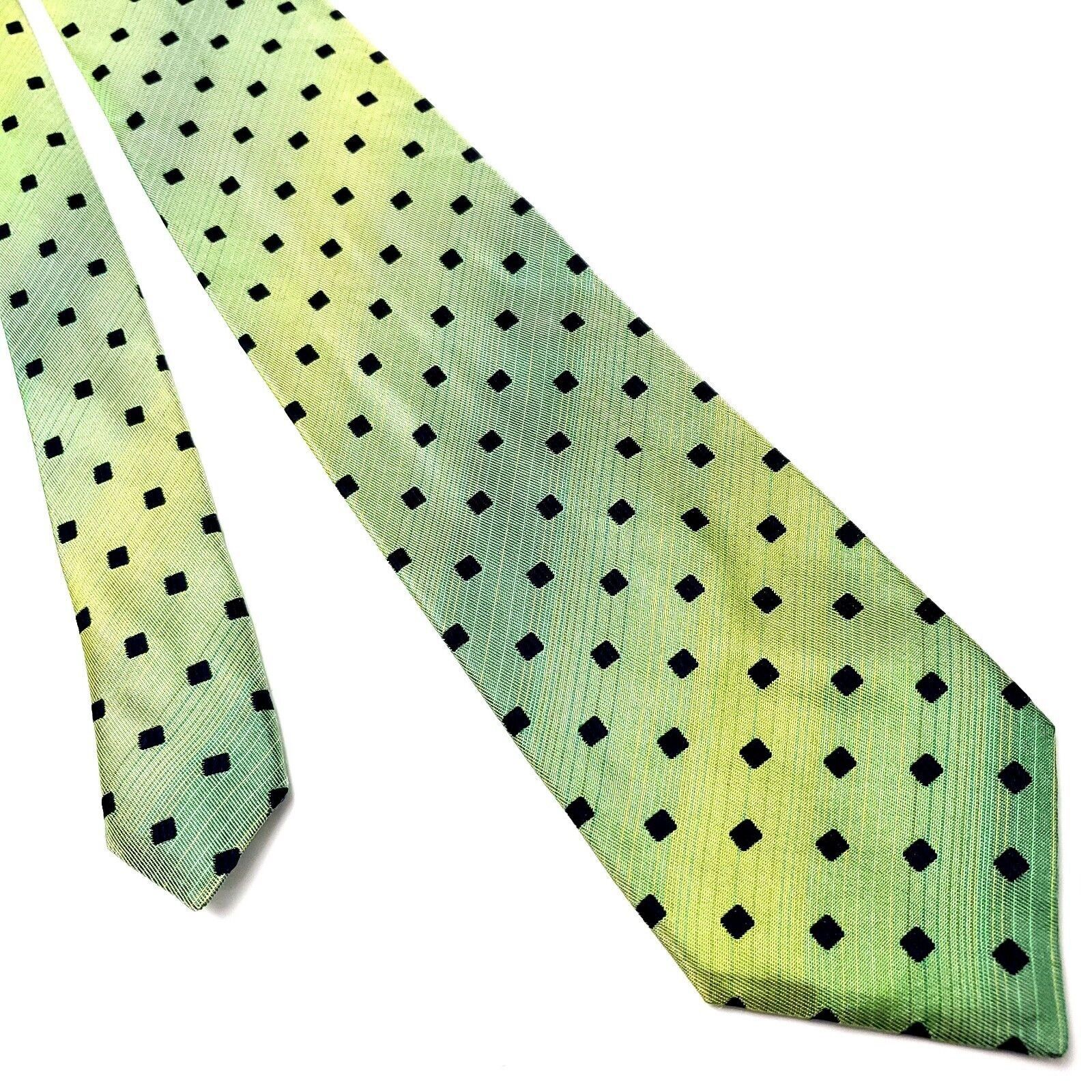 Kenzo Kenzo Homme Green Silk Tie Woven Geometric Size ONE SIZE - 1 Thumbnail