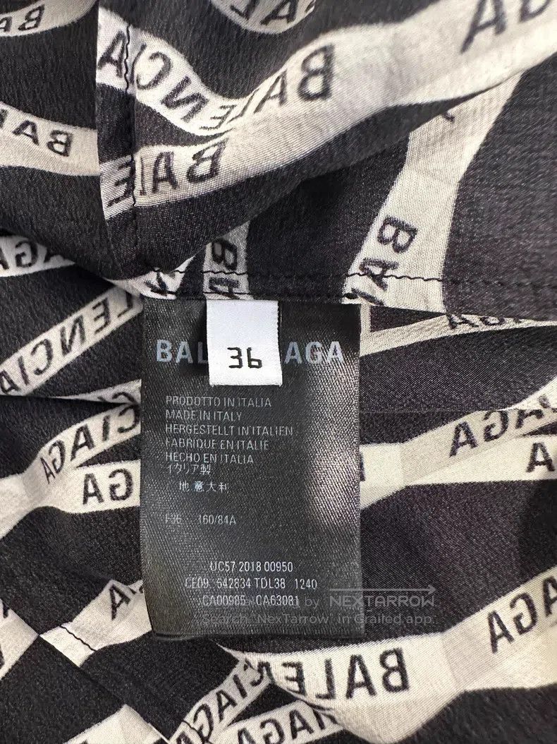 Balenciaga Balenciaga Full-print irregular shirt Size XS / US 0-2 / IT 36-38 - 4 Thumbnail