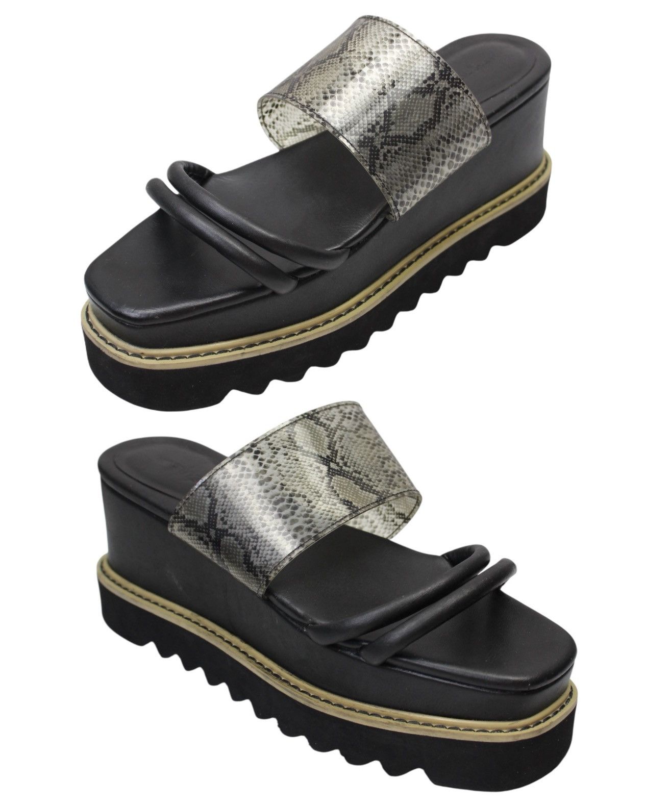 Vintage 2022 AZUL BY MOUSSY SHARK SOLE DORM HEEL SANDALS Size US 9 / IT 39 - 4 Thumbnail
