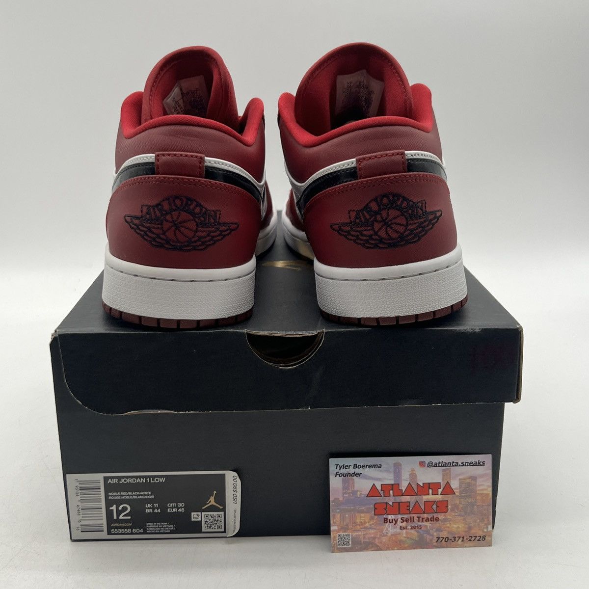 Nike Air Jordan 1 low noble red Size US 12 / EU 45 - 3 Thumbnail