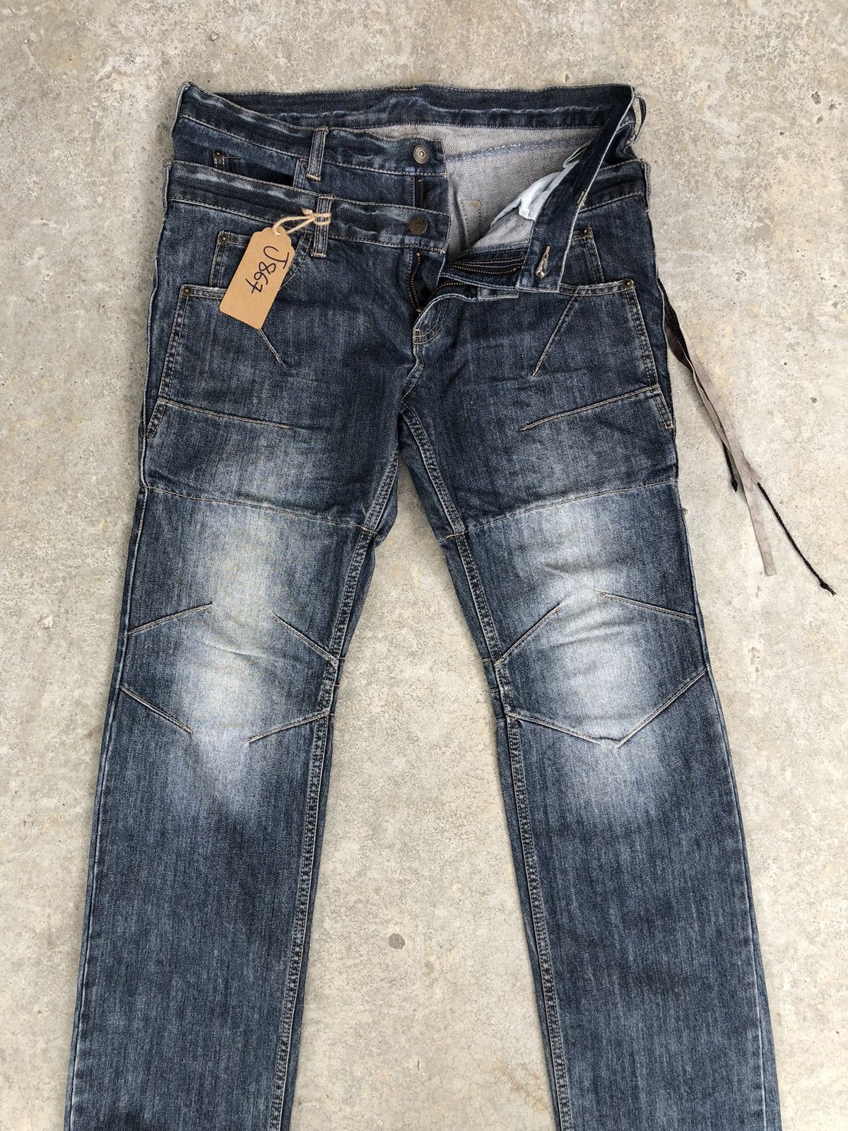 PPFM PPFM Double Waist Distressed Jeans Size US 33 - 4 Thumbnail