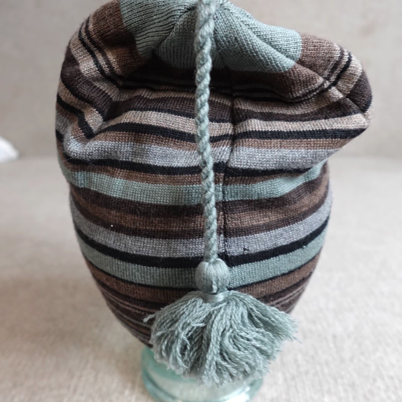 Smartwool SmartWool Womens Beanie OS Brown Striped 100% Merino Wool Made in Canada Womens Winter Knit Logo Glove? Size ONE SIZE - 4 Thumbnail