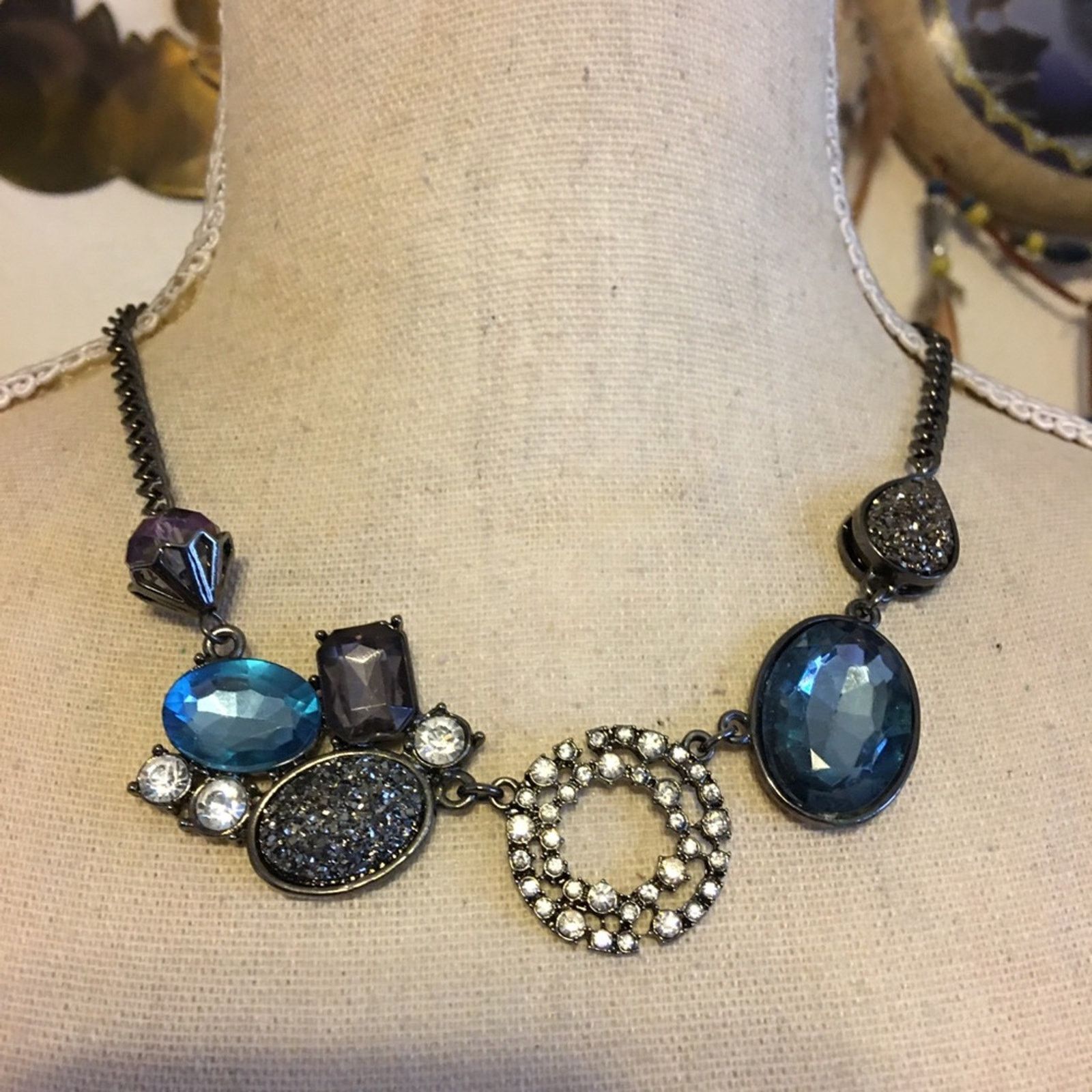 Vera Wang Vera Wang glass stone faux drusy bib necklace Size ONE SIZE - 1 Thumbnail