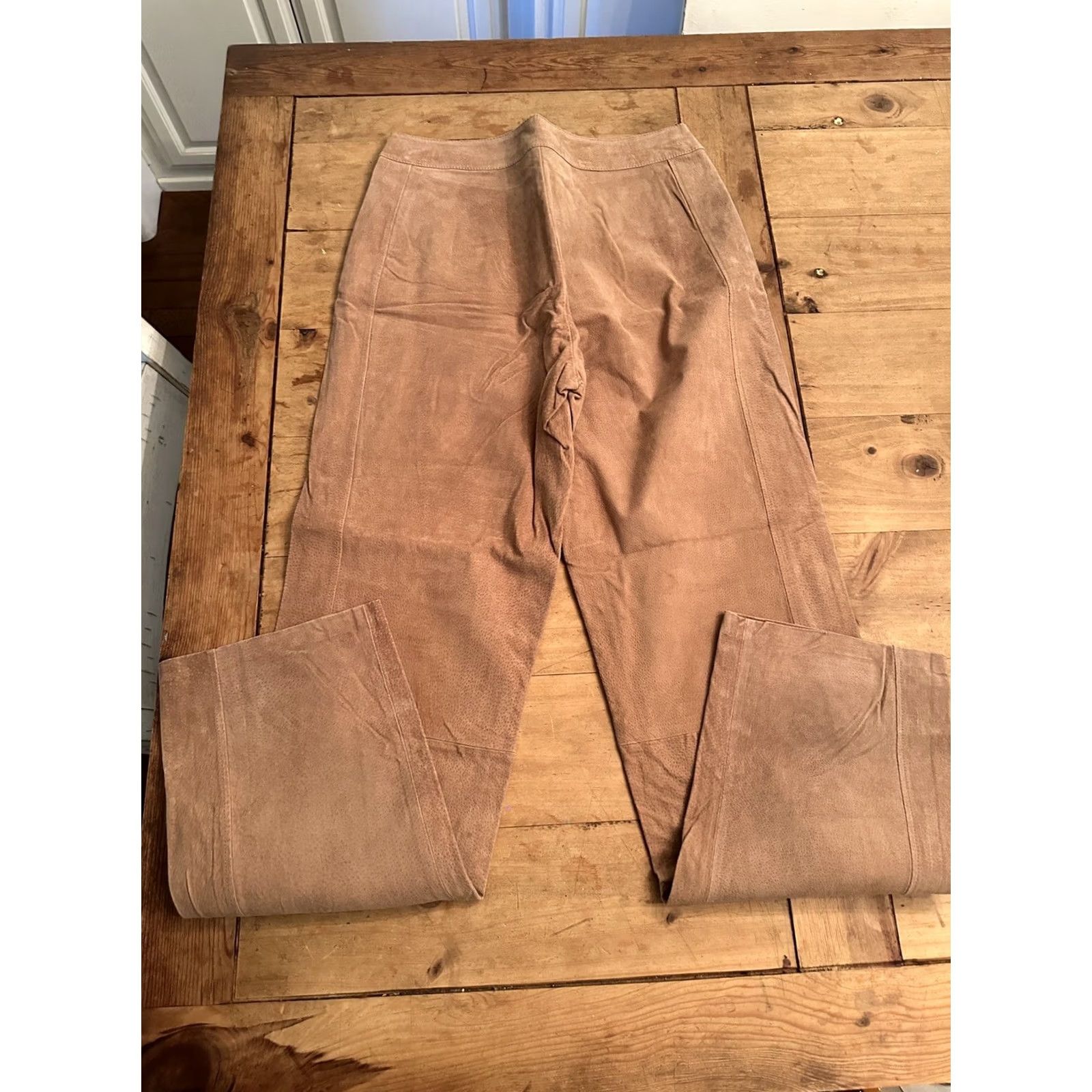 Vintage Chadwicks Brown Leather Pants Size 12 Tall High Rise Straight Leg Classic NWT Size 34" / US 12 / IT 48 - 7 Thumbnail