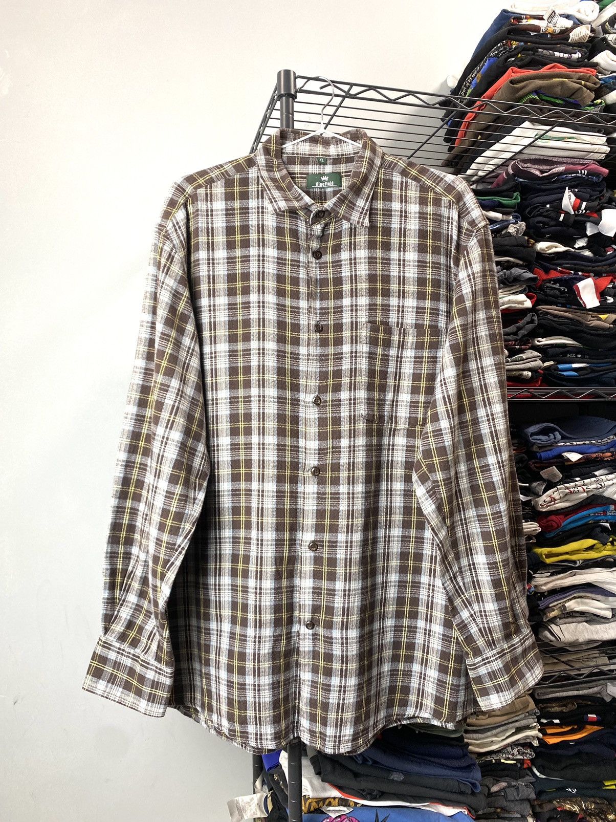 Vintage 🕷 Vintage Brown Flannel Plaid Shirt Travis Scott Style Size US XL / EU 56 / 4 - 1 Thumbnail