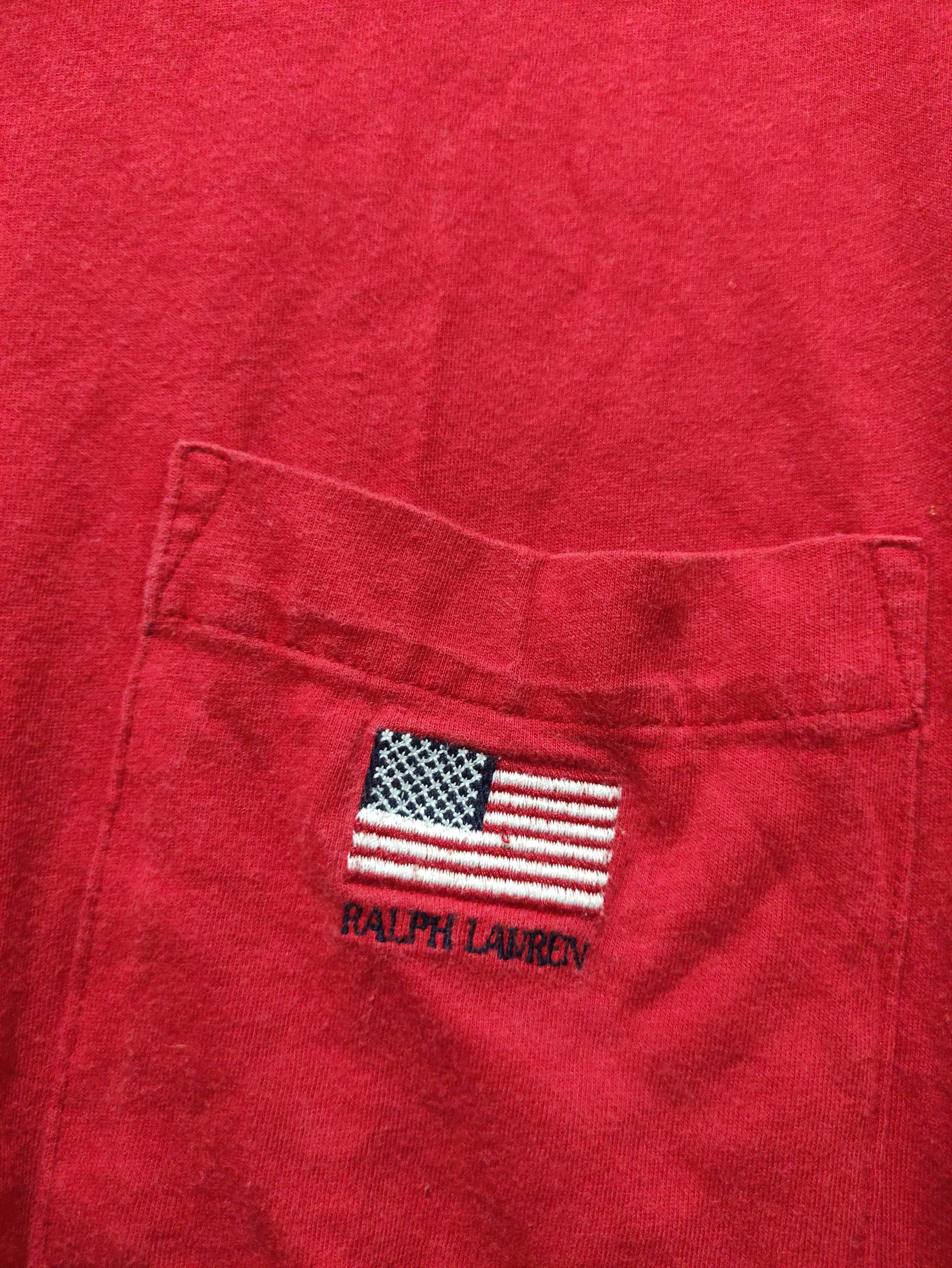 Polo Ralph Lauren Vintage POLO SPORT RALPH LAUREN USA Flag Pocket T-shirt Size US M / EU 48-50 / 2 - 5 Thumbnail