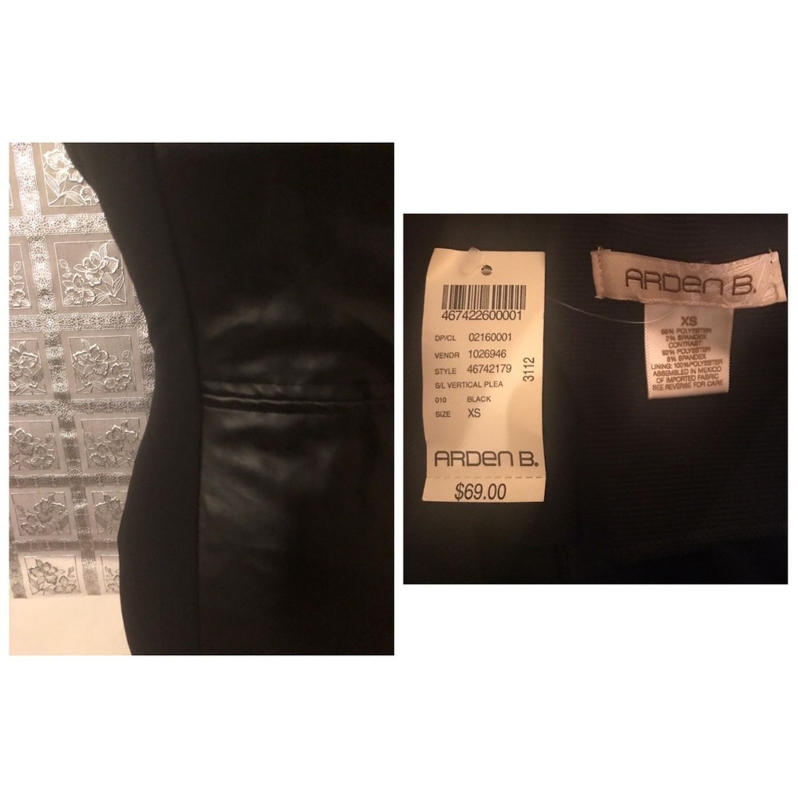 Other NWT Arden B Black Faux Leather Panel Dress Size XS / US 0-2 / IT 36-38 - 8 Thumbnail