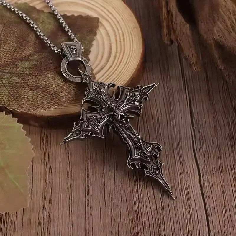 Japanese Brand Gothic Skeleton Cross Necklace Size ONE SIZE - 2 Thumbnail