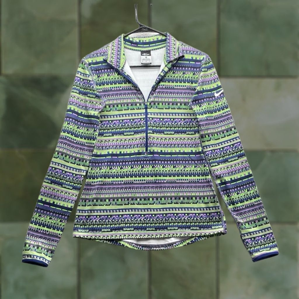 Nike Nike Pro Training Top Womens Medium 1/2 Zip Dri-Fit Aztec Tribal Gray M Size M / US 6-8 / IT 42-44 - 1 Thumbnail