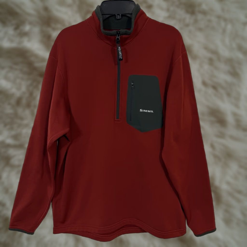 Vintage Simms Quarter Zip Long Sleeve Fleece Pullover Men’s M Red Power Dry Pullover Sweater Mens Size M Red Fleece N/A Size US M / EU 48-50 / 2 - 1 Thumbnail