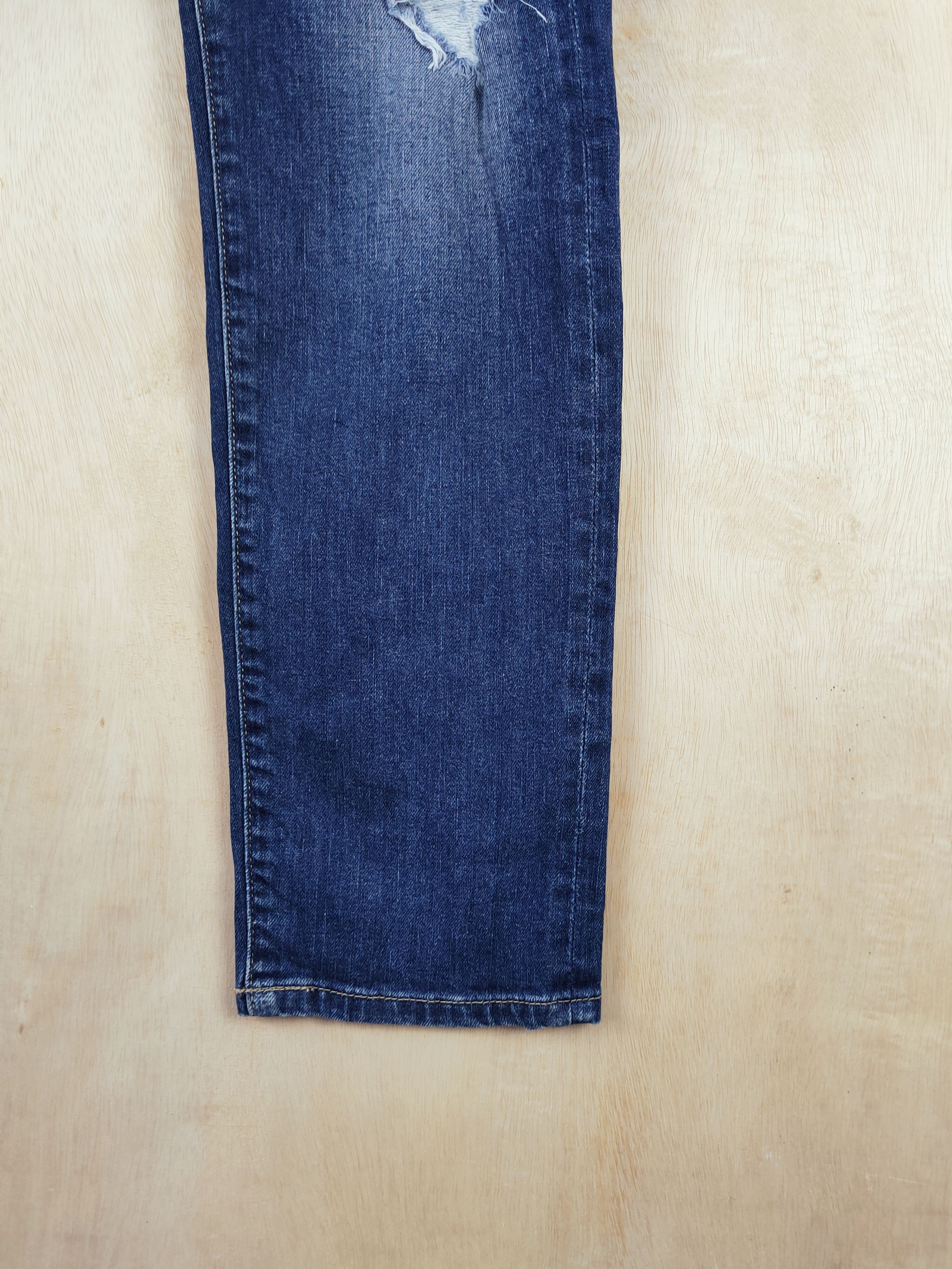 Vintage H&M Dark Blue Distressed Ripped Skinny Jeans #S2658 Size US 34 / EU 50 - 6 Thumbnail