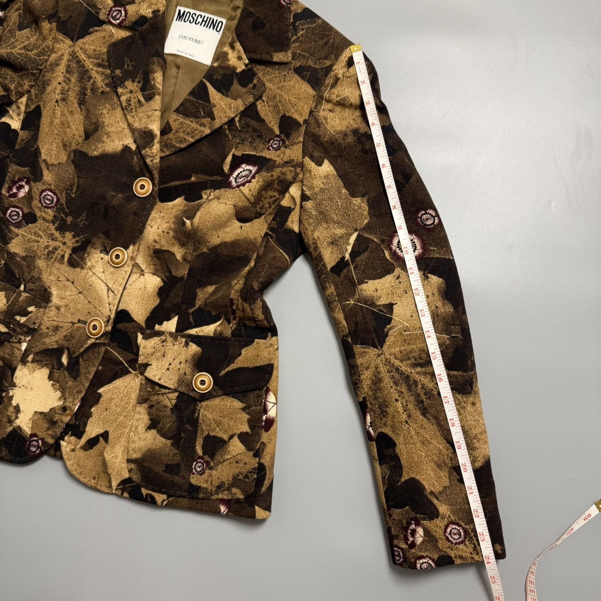 Moschino Moschino Brown Floral Pattern Wool blazer- 90s Size M / US 6-8 / IT 42-44 - 12 Thumbnail