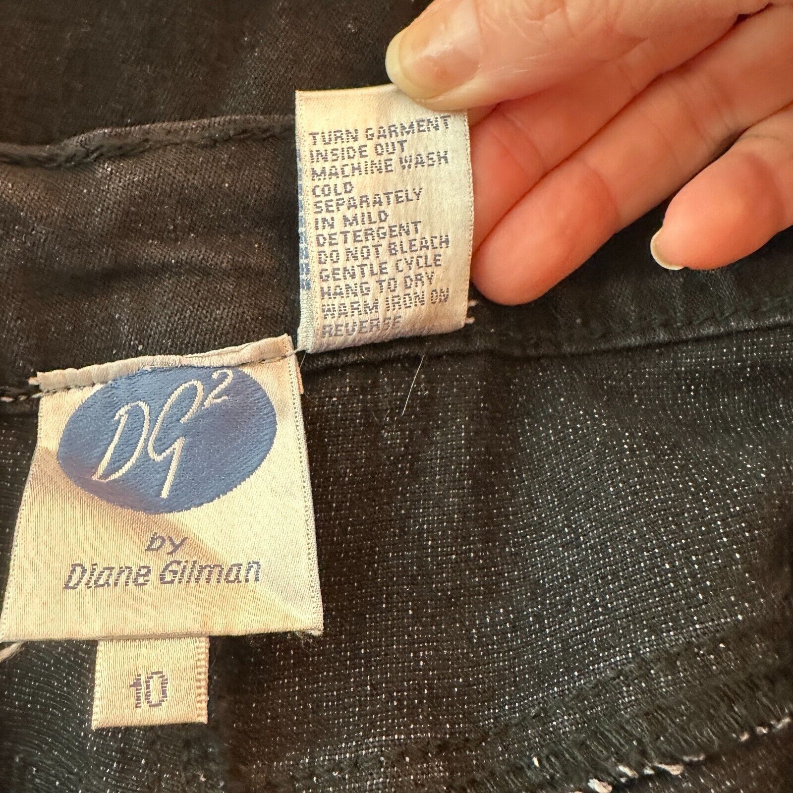 Other DG2 Diane Gilman Black Mid-Rise Denim Jeans Straight Leg 10 Size 32" / US 10 / IT 46 - 7 Thumbnail