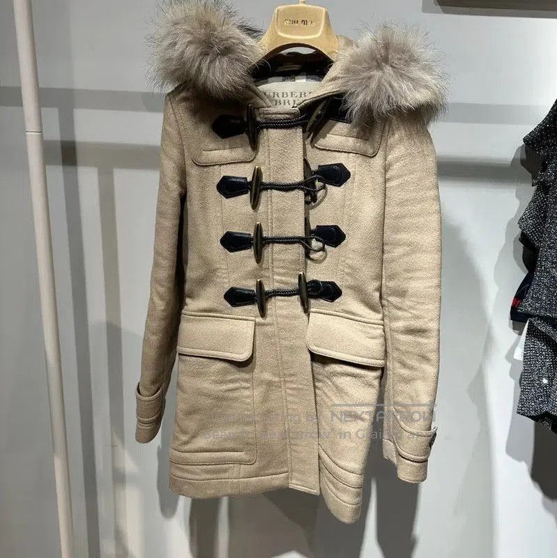 Burberry Burberry Khaki Wool Long Coat for Women. Size S / US 4 / IT 40 - 1 Thumbnail