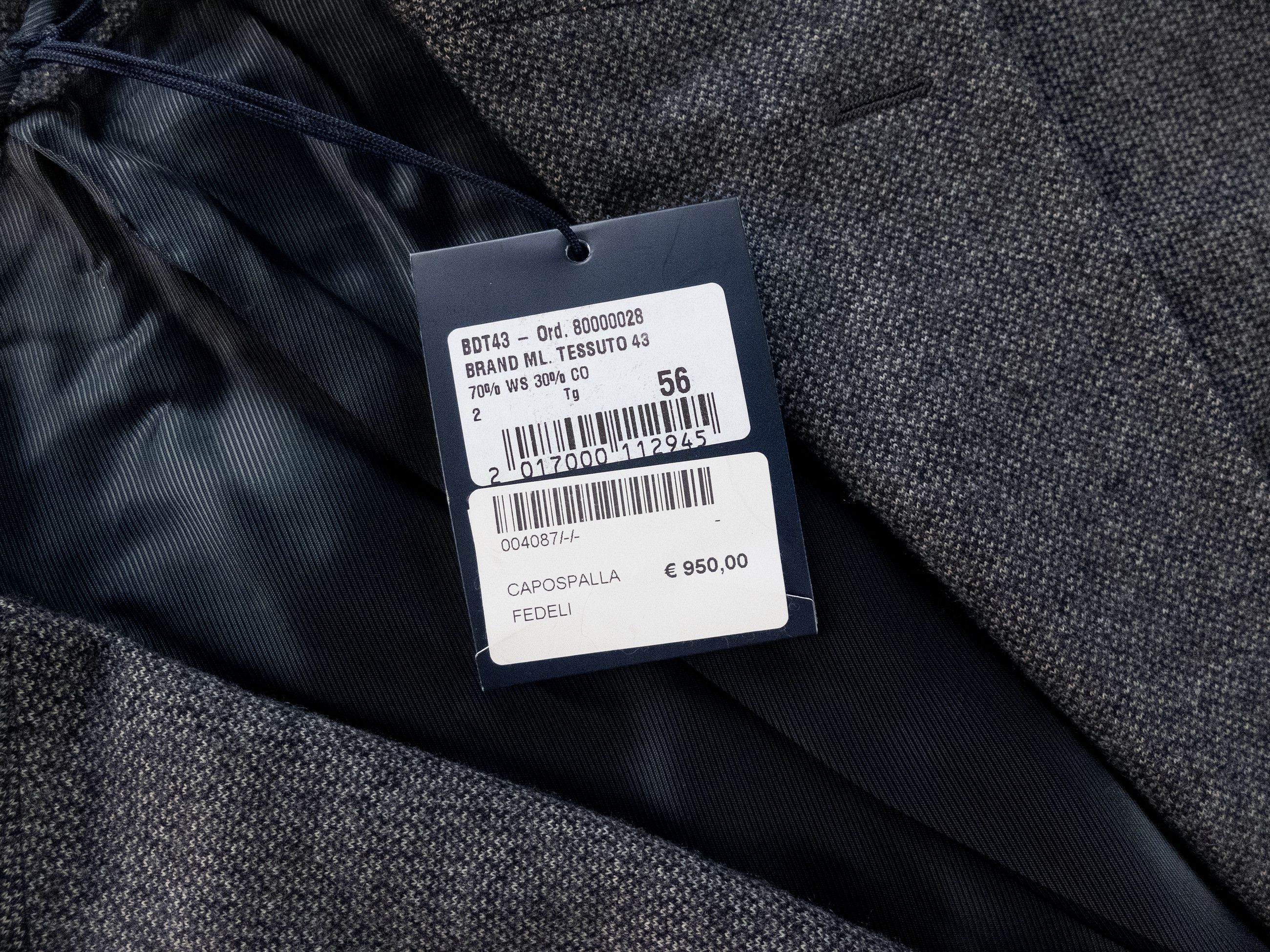 Fedeli FEDELI dark gray cashmere cotton sportcoat 46 56 Size 46R - 6 Thumbnail