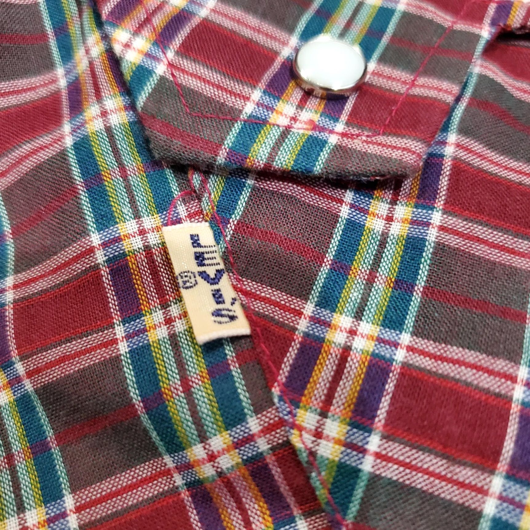 Levi's VINTAGE Levi's Shirt Mens Medium Red Green Plaid Western Pearl Snap Long Sleeve Cowboy Size US M / EU 48-50 / 2 - 5 Thumbnail