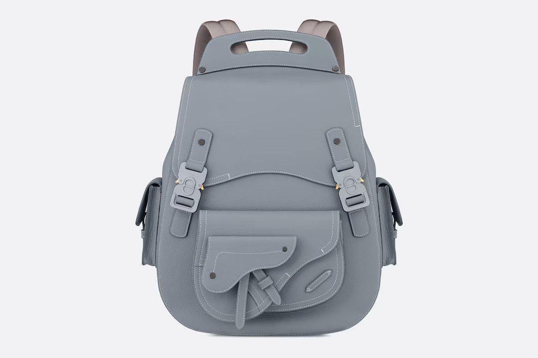image of Dior Backpack Oblique Buckle Logo Cd 1Adba164Ykk_H11G in Grey, Men's