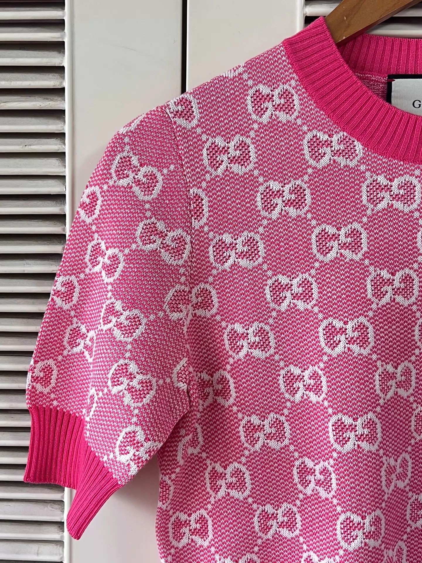 Gucci Gucci Women's Pink Bow GG Logo Knit Top S Size S / US 4 / IT 40 - 4 Thumbnail