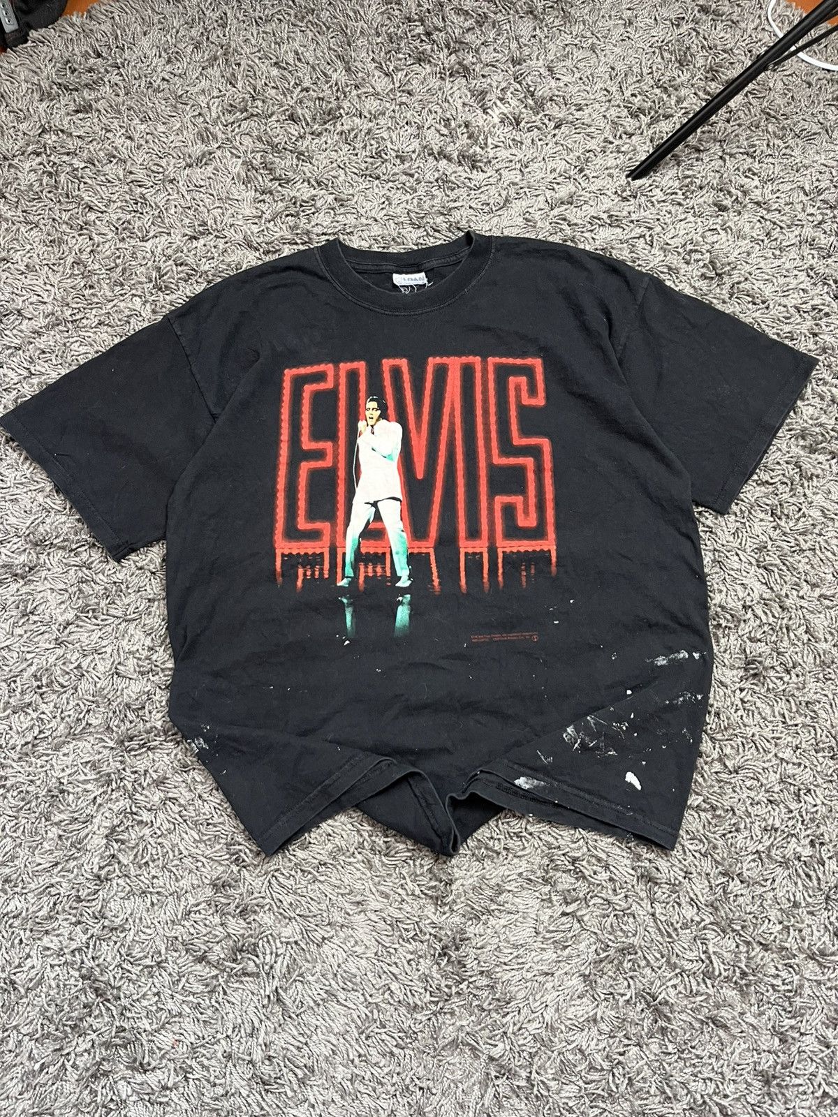 Band Tees Vtg 1999 Elvis Presley "Neon" Graphic T-Shirt Distressed Size US XL / EU 56 / 4 - 2 Thumbnail