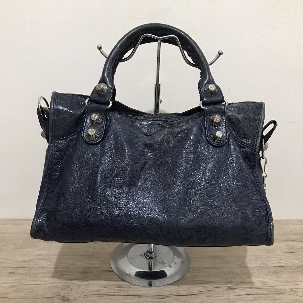 Balenciaga BALENCIAGA - CITY BAG - GIANT 21 SILVER HARDWARE (NAVY) Size ONE SIZE - 3 Thumbnail