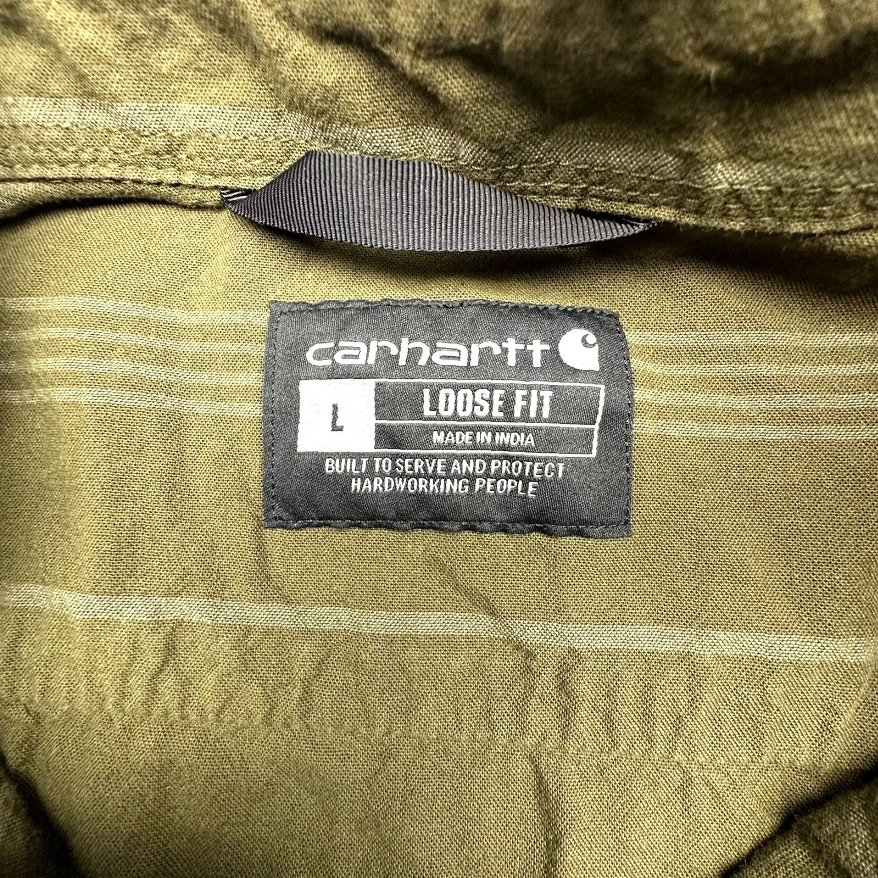 Carhartt Carhartt Button-Up Shirt Plaid Long Sleeve Men Large Green Loose Fit 100% Cotton Pocketed Workwear Size US L / EU 52-54 / 3 - 2 Thumbnail