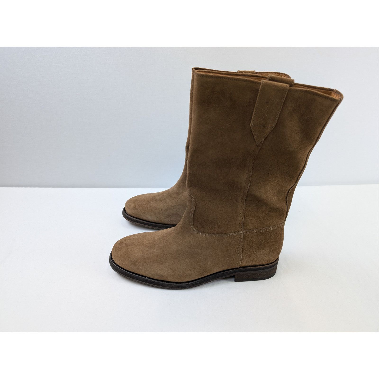 Officine Generale o1rshd1 Gray Boots Suede Leather High Boots in Mustard Olive Size US 10 / EU 43 - 1 Thumbnail