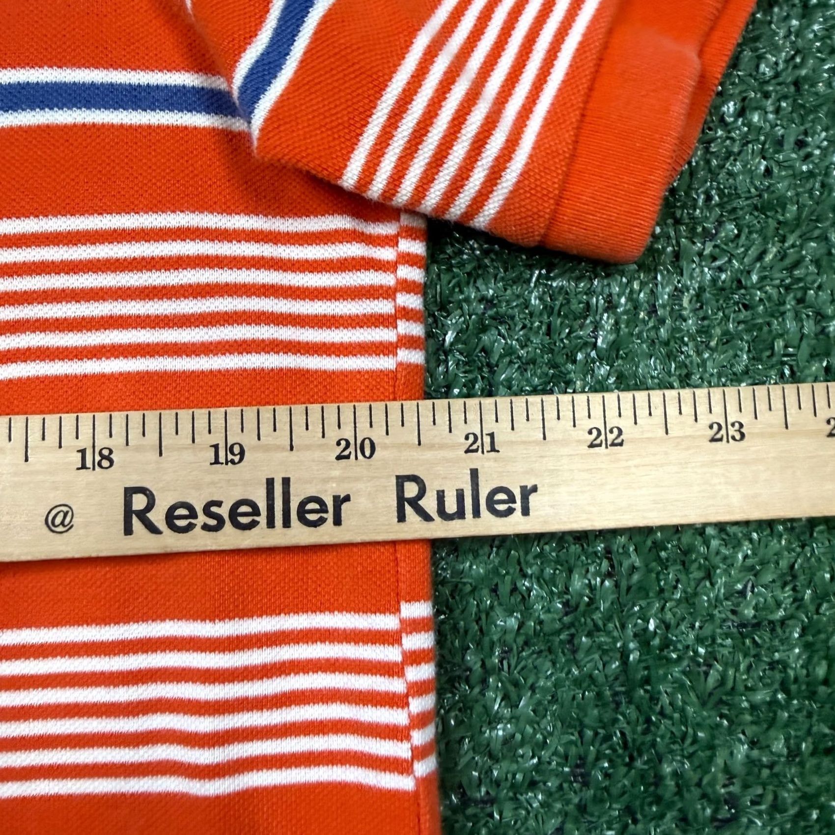 Chaps Chaps Ralph Lauren Polo Shirt Polo Shirt Orange Striped Short Sleeve Collared XL Men's Golf Classic Logo 100% Cotton Button-Down Vintage: No Size US XL / EU 56 / 4 - 5 Thumbnail