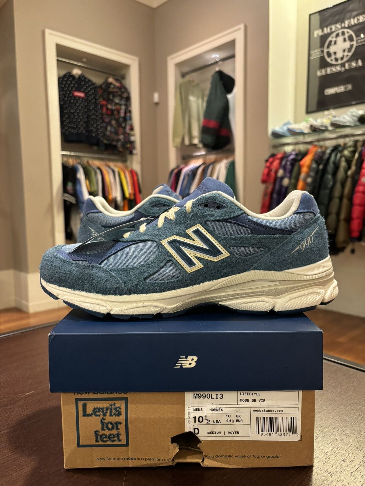 Levi's × New Balance New Balance 990v3 MiUSA Levi's Denim Size US 10.5 / EU 43-44 - 1 Thumbnail