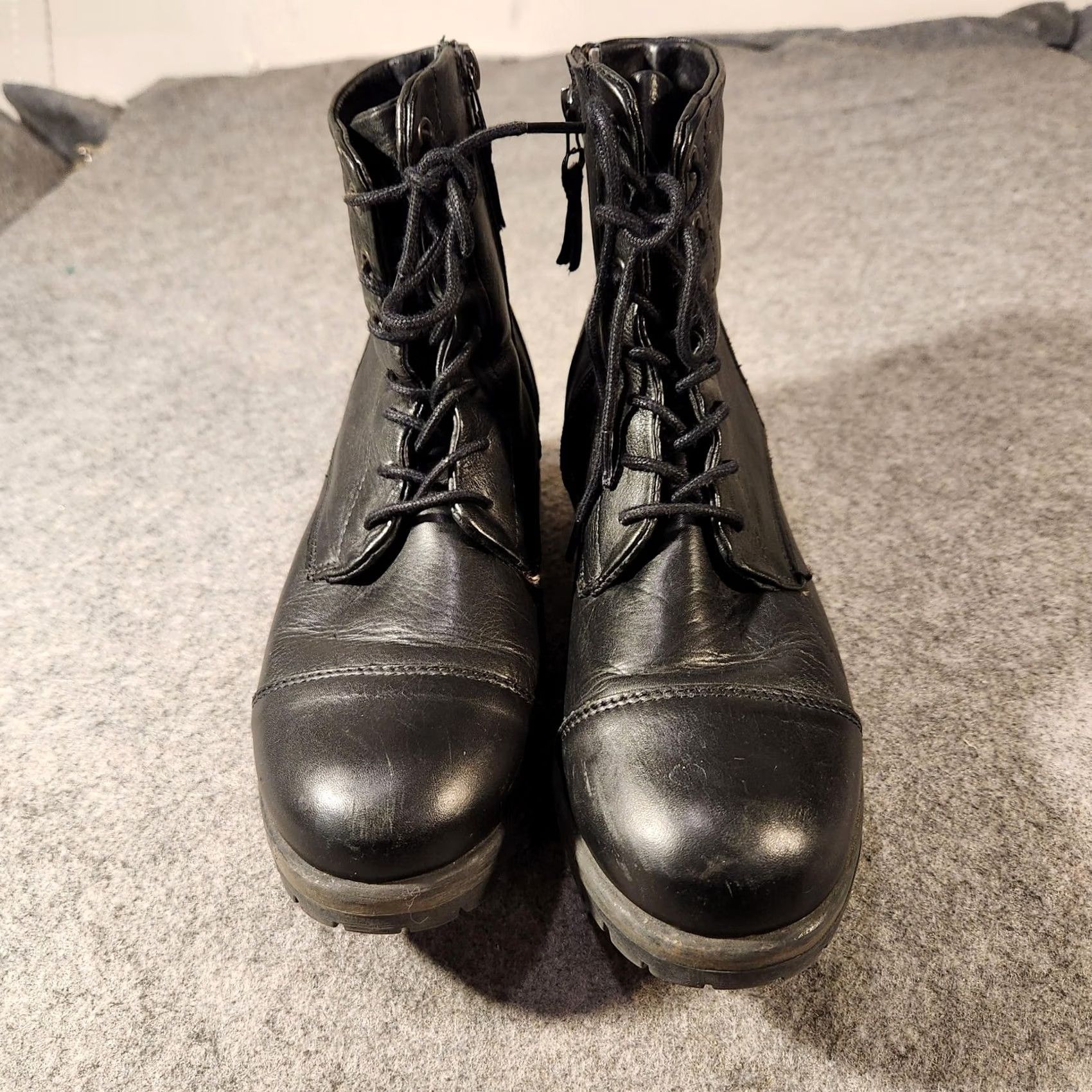 Vintage VINTAGE Lavorazione Artigiana Boots Womens 7.5 Black Combat Lace Up Zip Lug Sole Boots Womens Black 7.5 Union Size US 8 / IT 38 - 3 Thumbnail